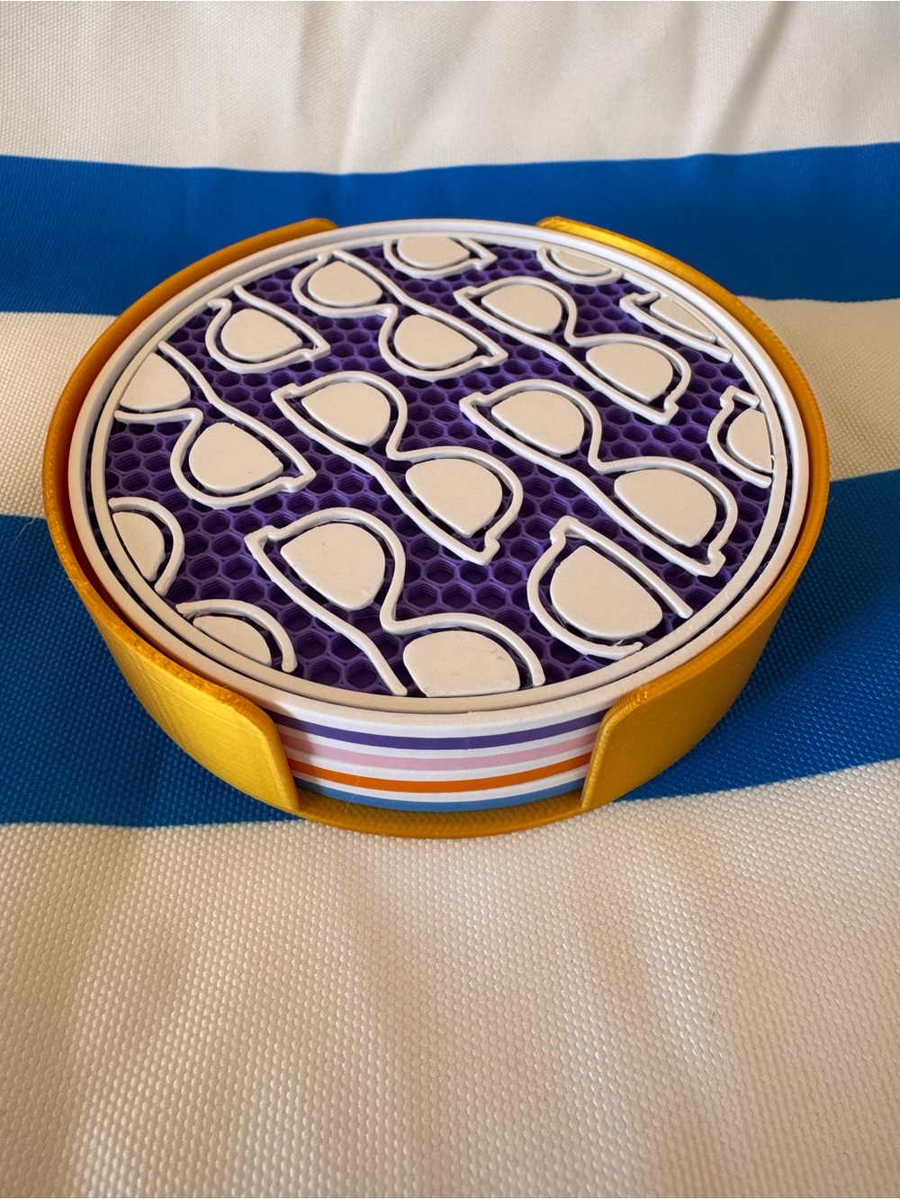 3D Printed Summer Motif Coaster Set NEW - Picture 3 of 5